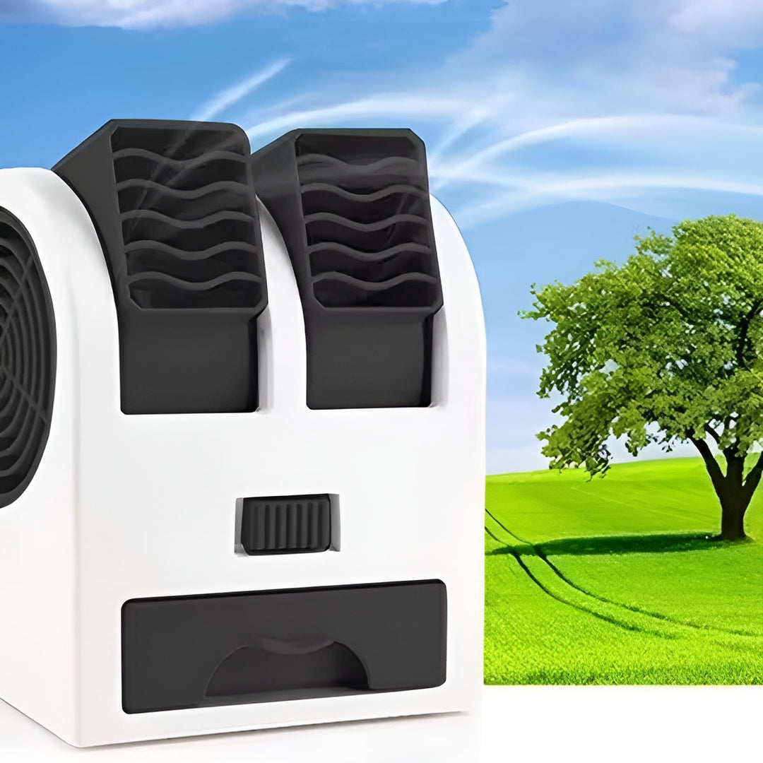 Dual-Outlet Turbo Cooling Desk Humidifier Fan | Bowlift