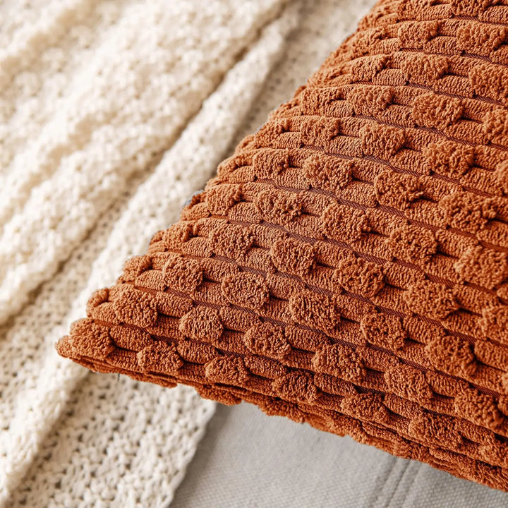 BowLift | Boho Ribbed Corduroy Cushion Cover – Stylish Striped Decorative Pillowcase for Sofa or Bed