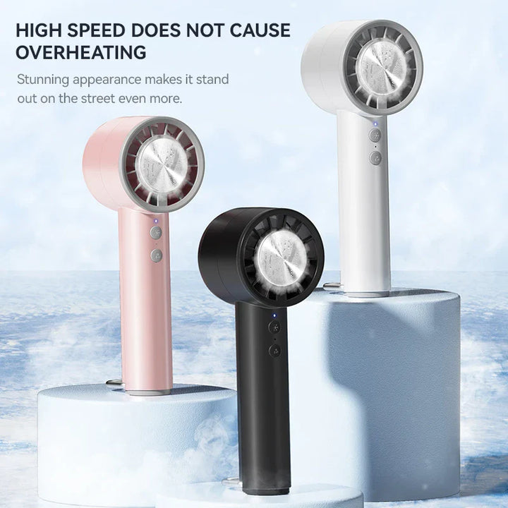 BowLift | Brisano AirCool Mini Hand Fan with Cooling Function | 5 Speeds | LED Display & USB Charging | Quiet & Portable | For Travel, Office & Outdoor