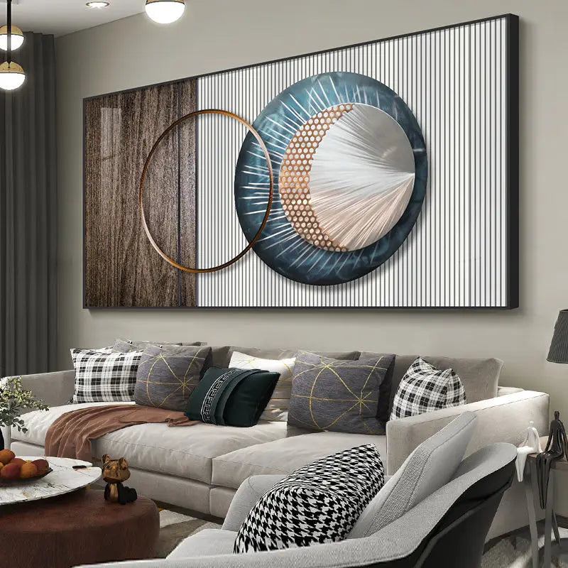 Modern Aesthetics Abstract Sun & Moon Wall Art Fine Art Canvas Prints Pictures For Luxury Loft Living Room Dining Room Lifestyle Art Decor | Bowlift