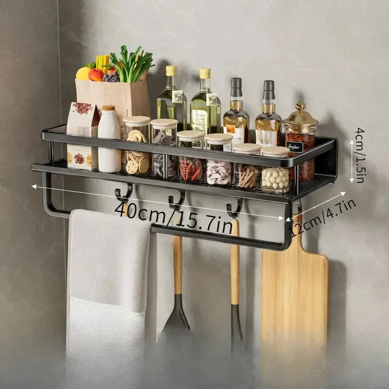 Wall-Mounted Kitchen Rack – Space-Saving and Stylish Aluminum Rack for Kitchen Utensils | Bowlift