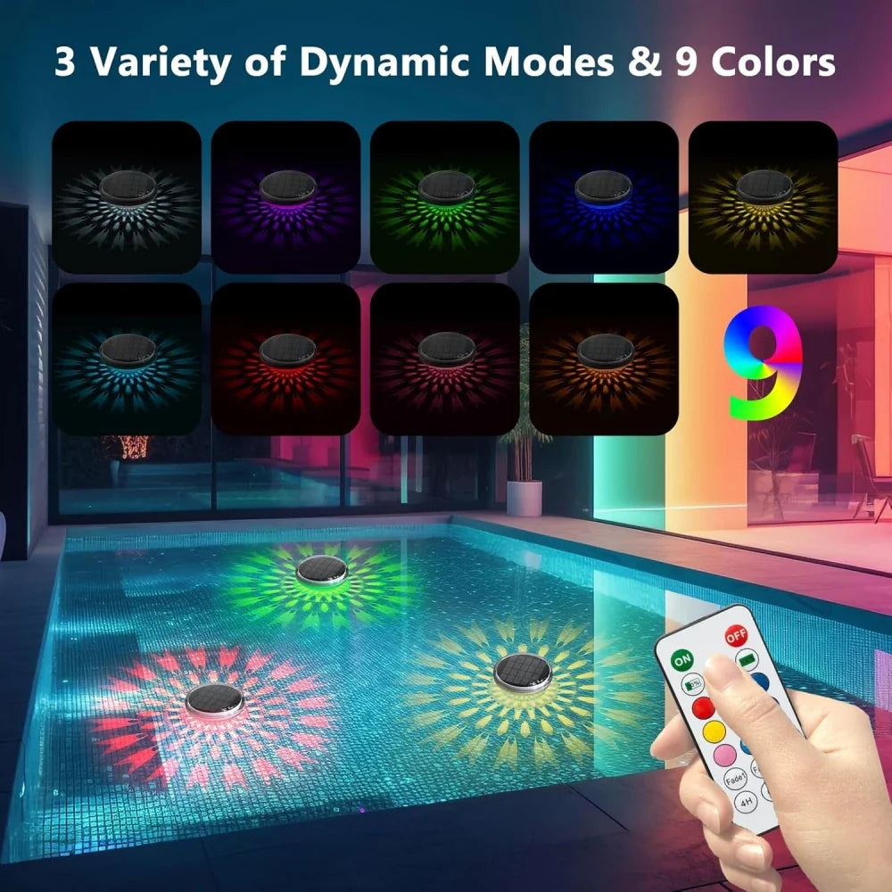 BowLift | Solar-Poollight LumiFloat RGB | Floating LED Light with Color Change | IPX7 Waterproof | For Pool, Hot Tub & Party
