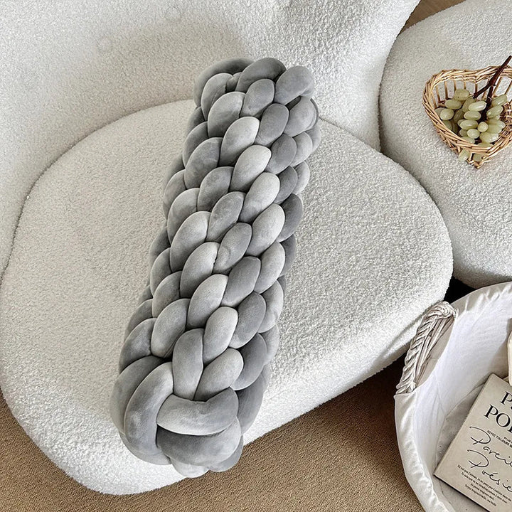 Braided Twist Pillow – Long Decorative Cushion for Sofa & Bed | Bowlift