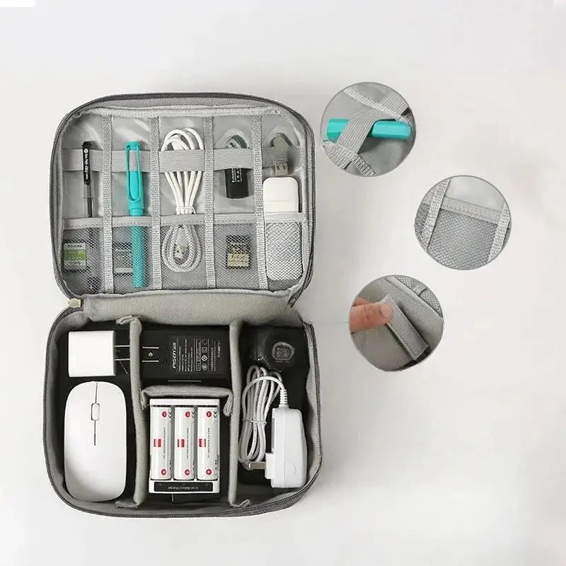 BowLift | ORGAZIP Tech Organizer | Large Cable Bag for Travel | Waterproof & Multifunctional | For Power Banks, Cables & Accessories