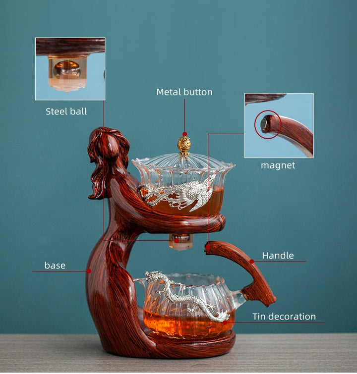BowLift | Dreamy Mermaid Wooden Teapot