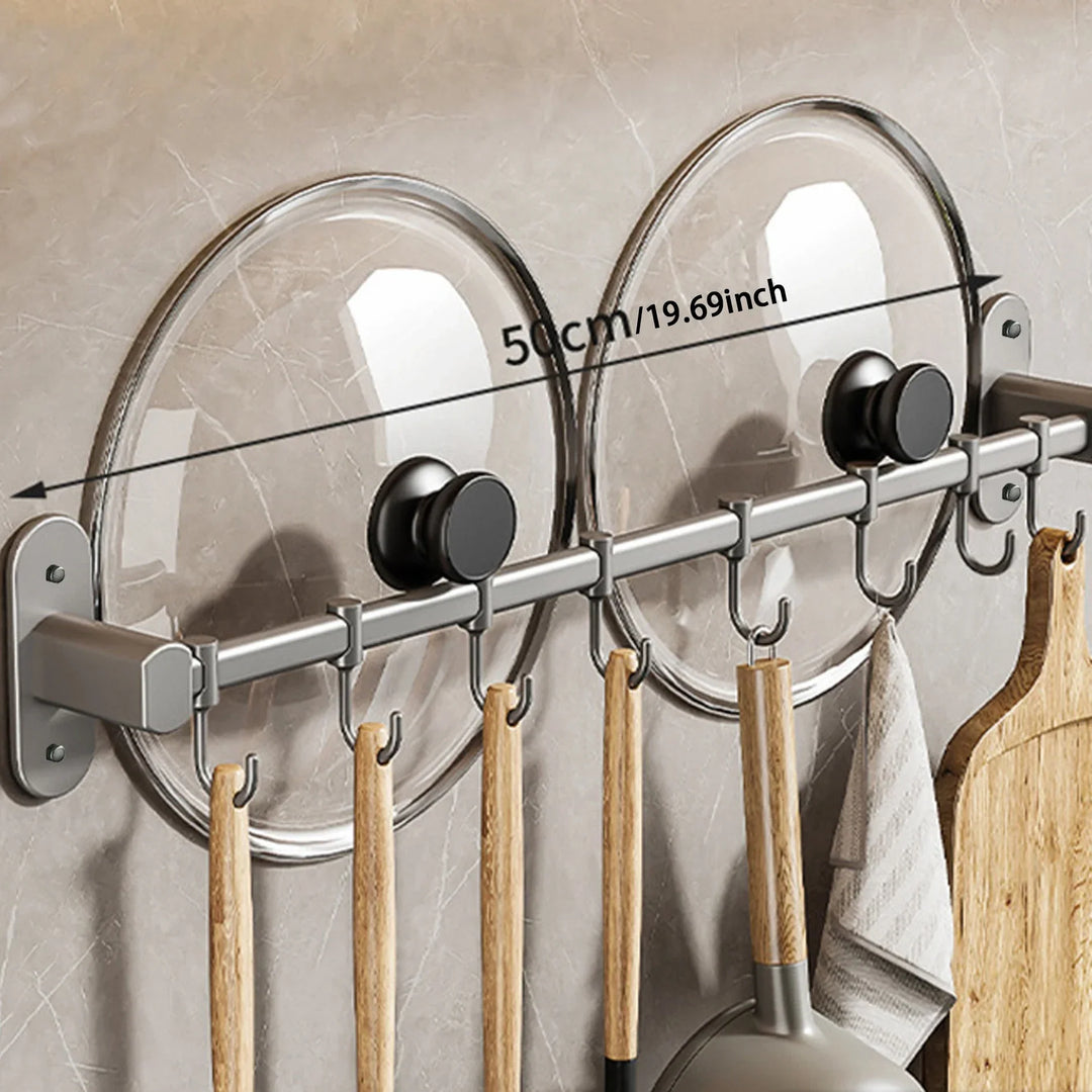 CookEase Kitchen Wall Shelf – Multifunctional Organizer for Lids, Spatulas & Kitchen Utensils Bowlift