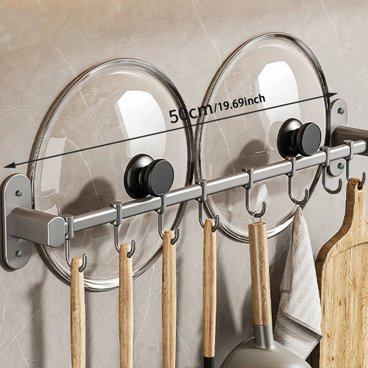 CookEase Kitchen Wall Shelf – Multifunctional Organizer for Lids, Spatulas & Kitchen Utensils Bowlift