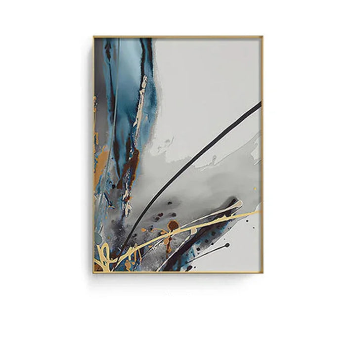 Modern Abstract Floral Wall Art Fine Art Canvas Prints Blue Gray Botanical Pictures For Living Room Bedroom Wall Art Decor | Bowlift