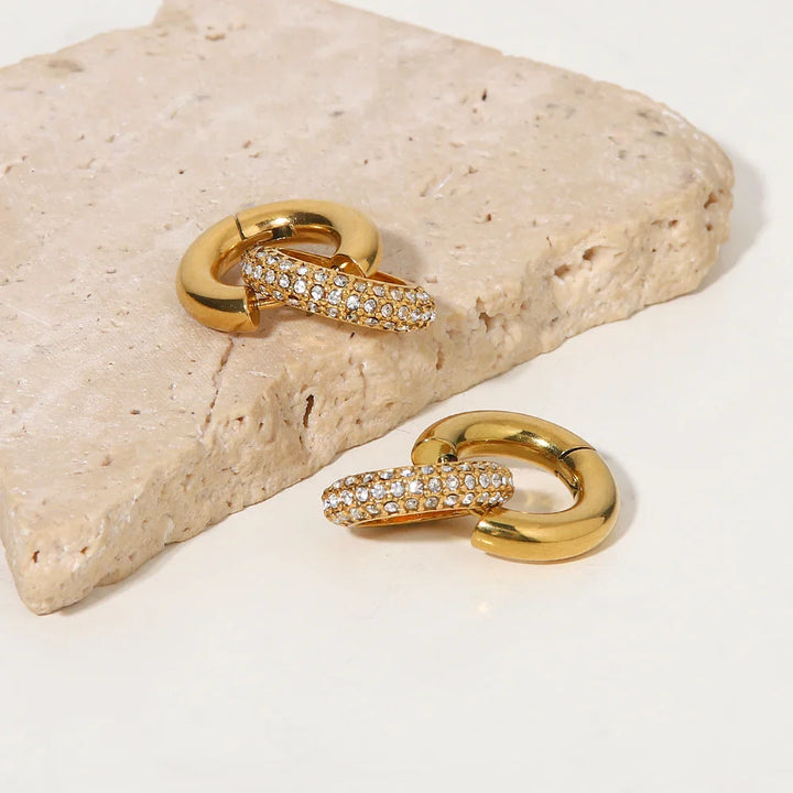 BowLift | 18k Dainty Huggie Diamond Dangle Earrings