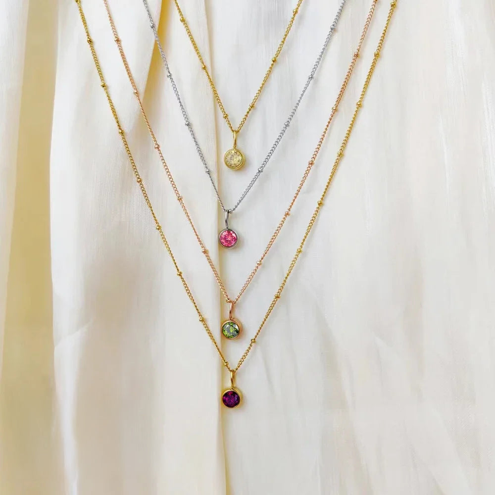 BowLift | Dainty Birthstone Satellite Choker Necklace
