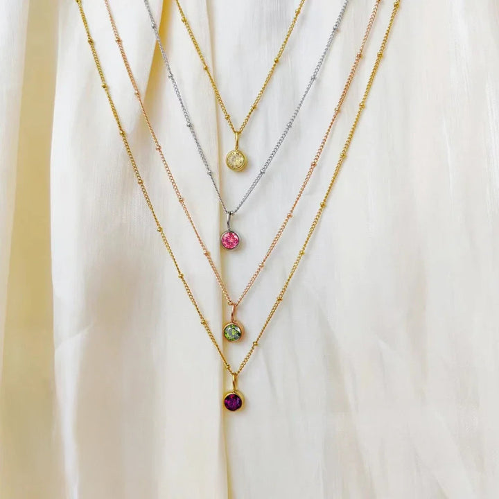BowLift | Dainty Birthstone Satellite Choker Necklace