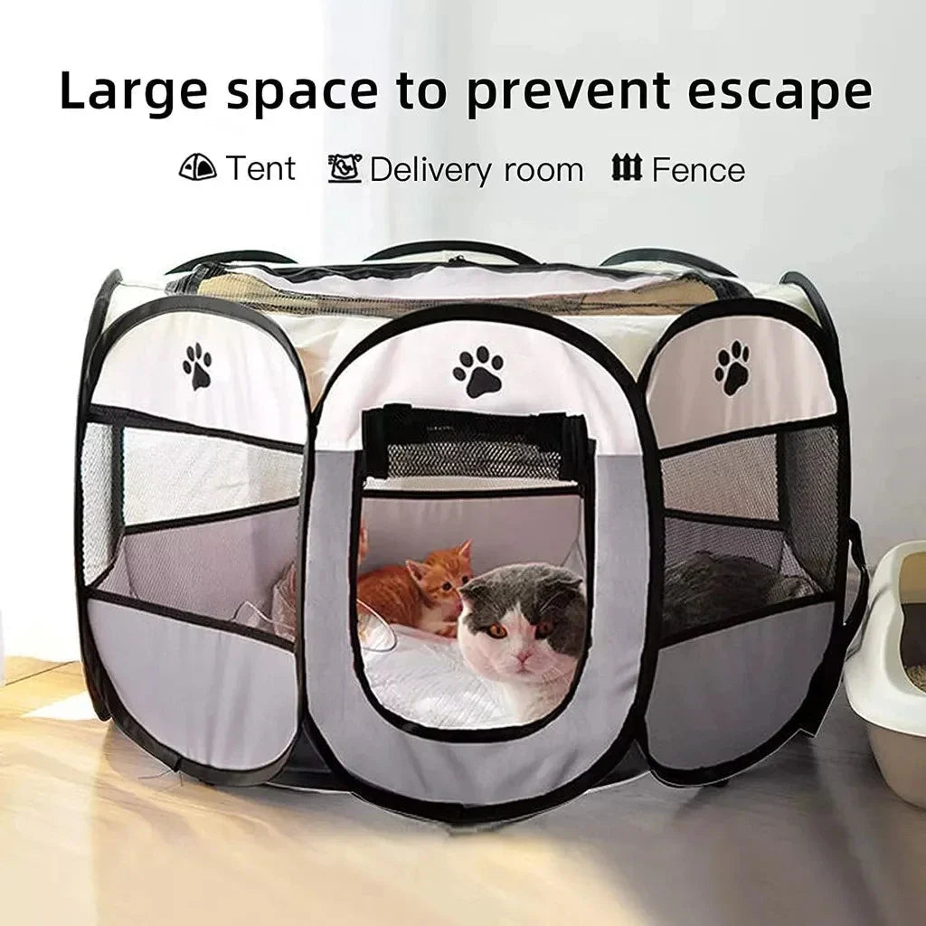 BowLift | Pawvia Foldable Cat Tent | Portable Outdoor Enclosure for Cats & Small Dogs | Breathable & Washable | 72×72×45 cm