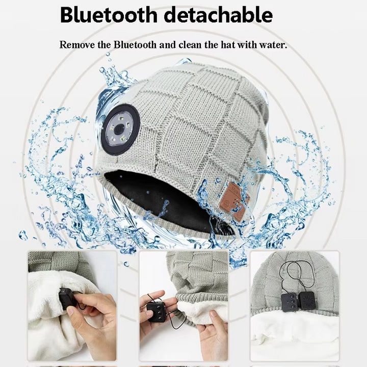 BowLift | Wireless Bluetooth Music Beanie with Built‑In Headphones and LED Light