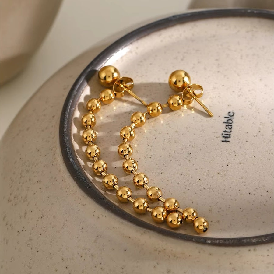 BowLift | Dainty Golden Bead Tassel Earrings