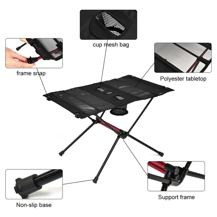 BowLift | OutdoorFlex Camping table | Compact & Foldable | Light & Robust | For Adventures in the Outdoors