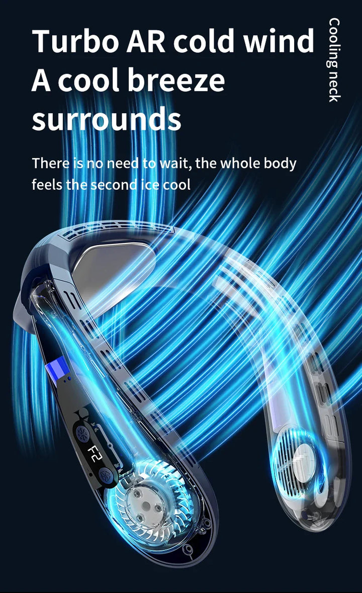 Portable Neck Fan 5200mAh – Rechargeable Wearable Semiconductor Cooling Fan, Personal Outdoor Neck Air Conditioner | Bowlift
