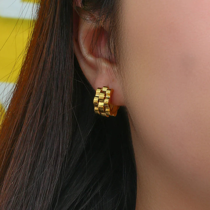BowLift | Textured Watch Hoop Earrings