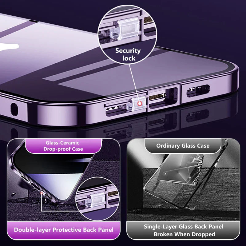 BowLift | Double Sided Magnetic Glass Anti-Peep Mobile Case
