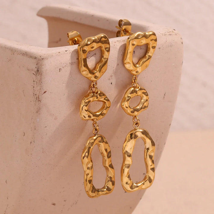 BowLift | Classy Patterned Triple Dangle Earrings