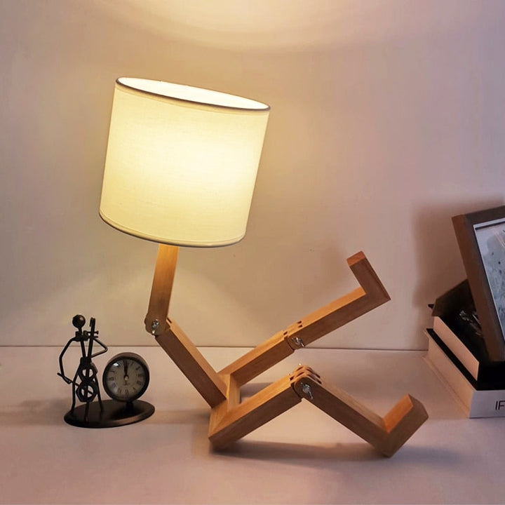 Thinker Wooden Robot Modern Night Lamp | Bowlift