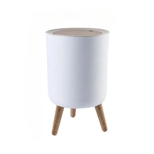 BowLift | Wooden High Foot Trash Can with Press Cover – EcoBin