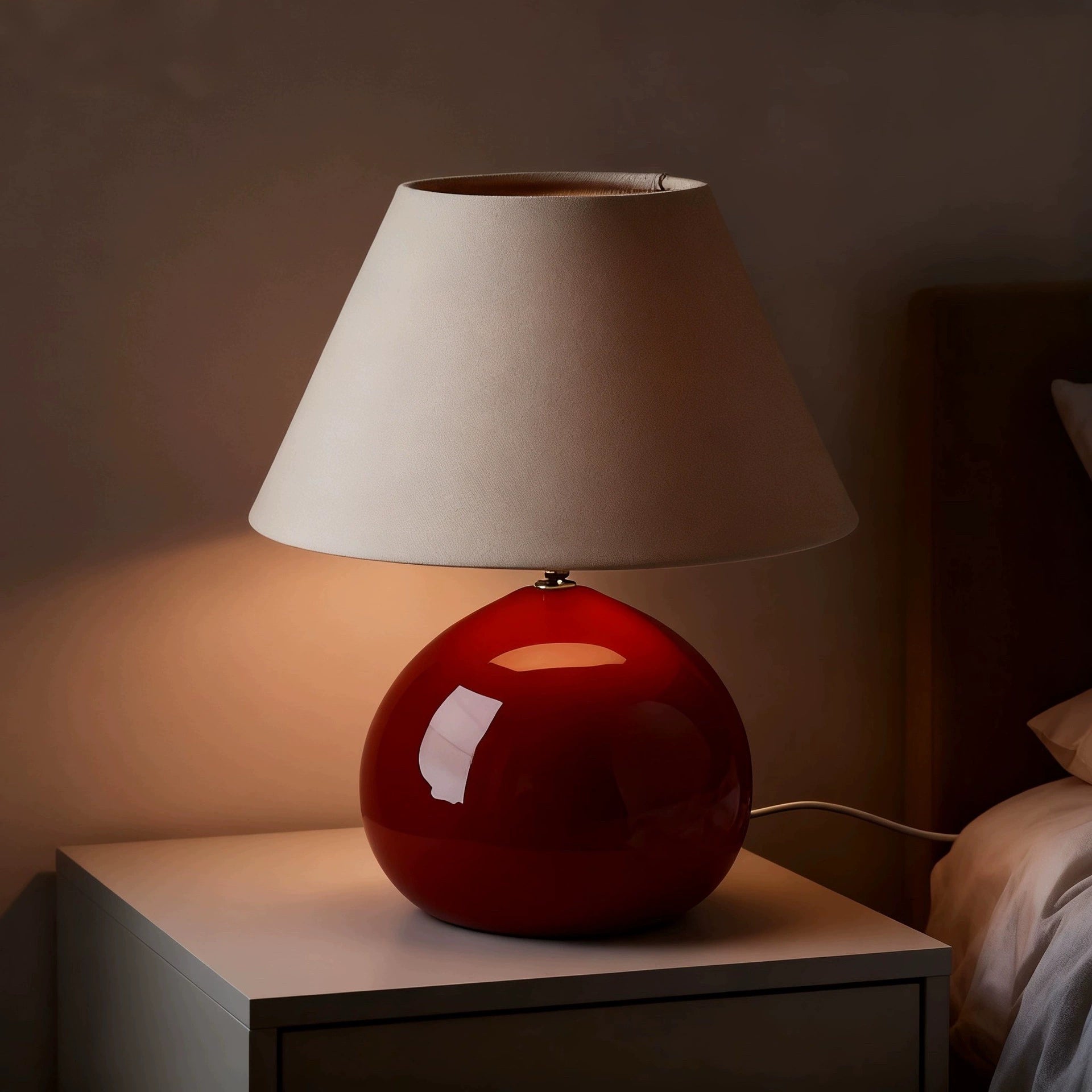 French Vintage Chestnut-Style Table Lamp