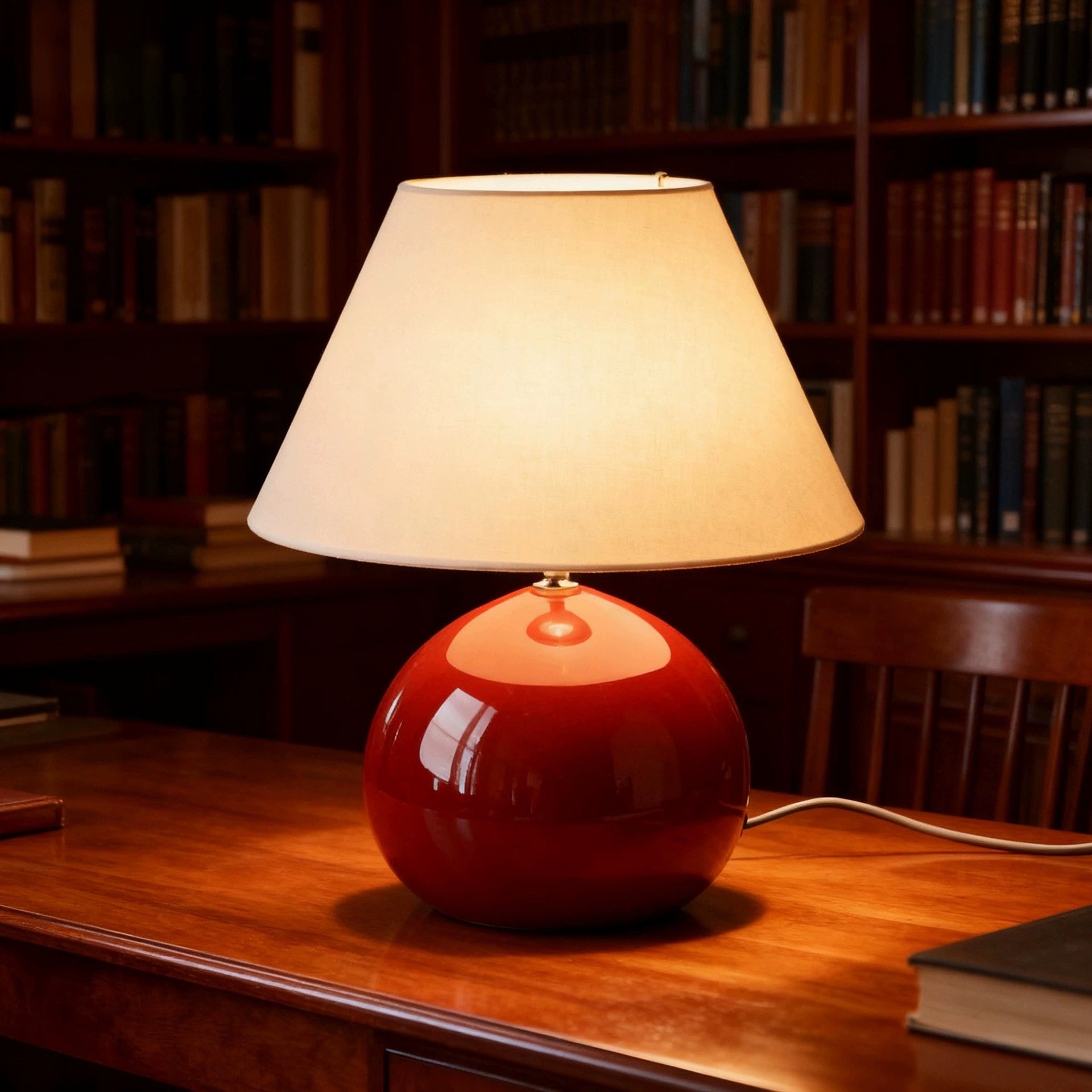 French Vintage Chestnut-Style Table Lamp