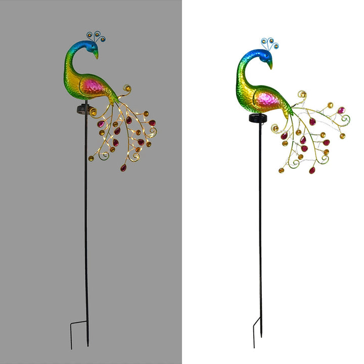 Solar Peacock Garden Light, Iron Art Yard Decoration