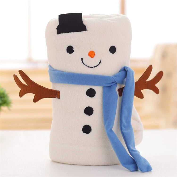 Cartoon Double Sided Flannel Christmas Blanket