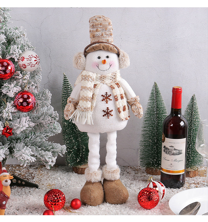 Knitted Telescopic Snowman Elk Christmas Doll