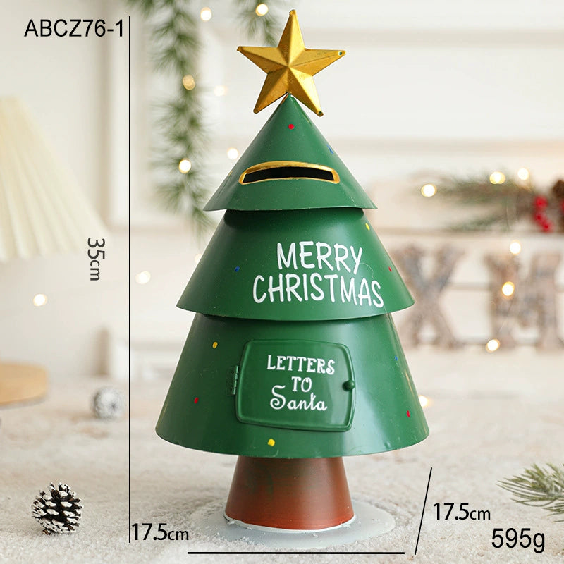 Christmas Iron Sleigh Train Decoration — Festive Holiday Desktop Ornament
