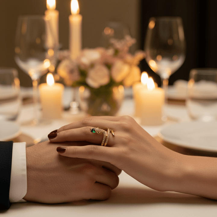 BowLift | Stainless Steel Snake Ring with Zirconia as a Symbol of Transformation