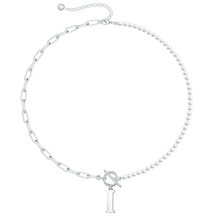 BowLift | Pearl & Paperclip Chain Letter Initial Necklace