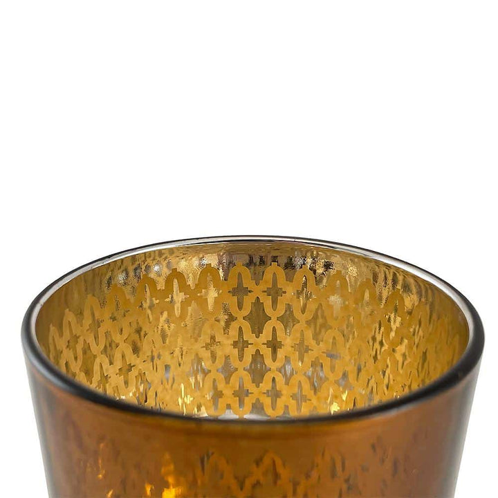 Tea light holder made of glass (2 pcs.) Copper / black by SIA Home Fashion | Bowlift