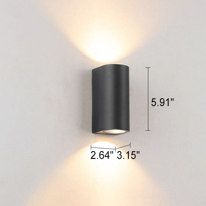Modern Simple Outdoor Waterproof Aluminum Glass Cylinder 2-Light Wall Sconce Lamp | Bowlift