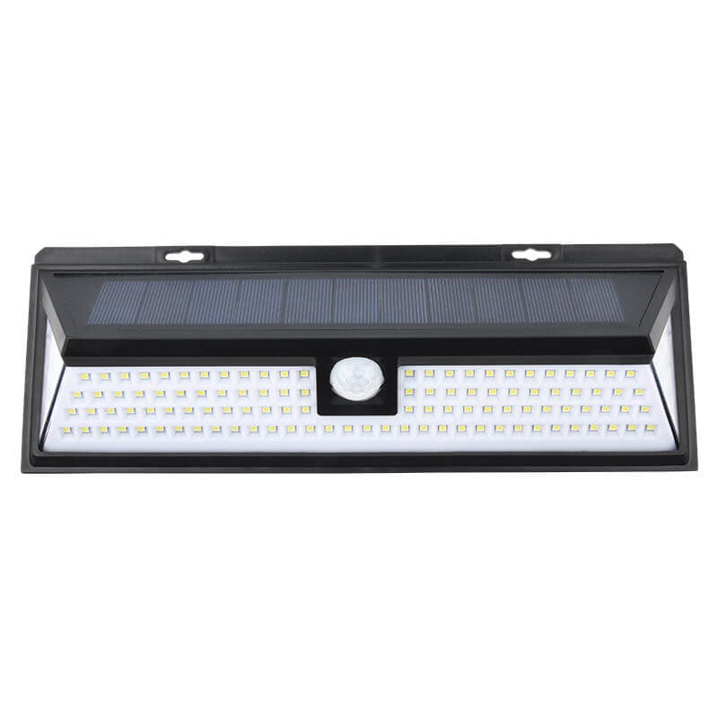 Modern Black Rectangular Human Sensor Solar Waterproof Outdoor Garden LED Wall Light | Bowlift