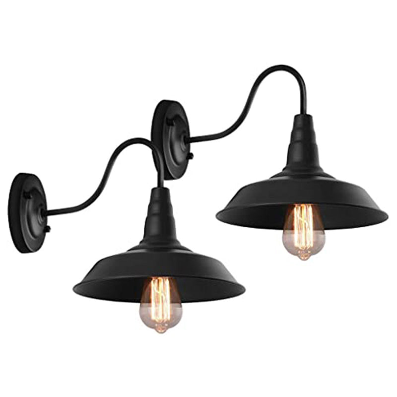 BowLift | Noctura Classic Wall Lamp | Vintage Design | Iron Frame with Round Glass Shade | 1-Light Dining Room Lighting