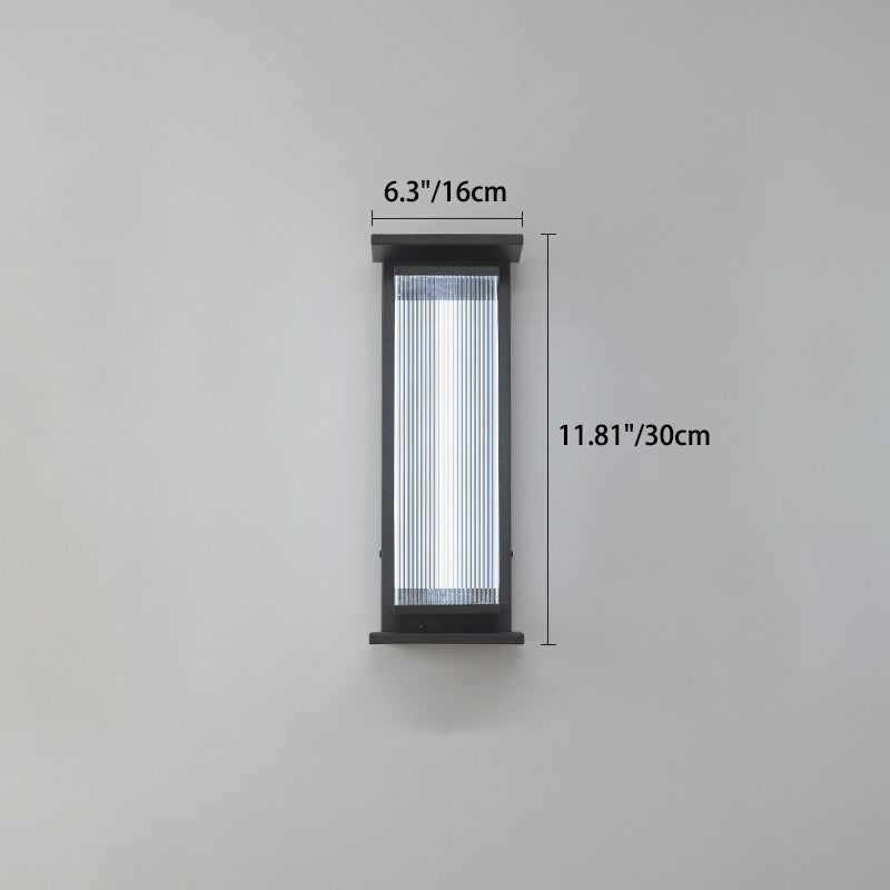 Modern Minimalist Waterproof Rectangular Stainless Steel Acrylic LED Wall Sconce Lamp For Outdoor Patio | Bowlift