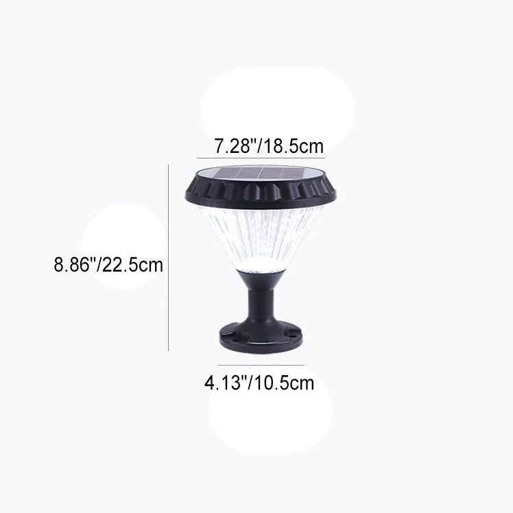 Modern Black Solar Die-Cast Aluminum Glass Outdoor Patio Waterproof Column Head Light | Bowlift