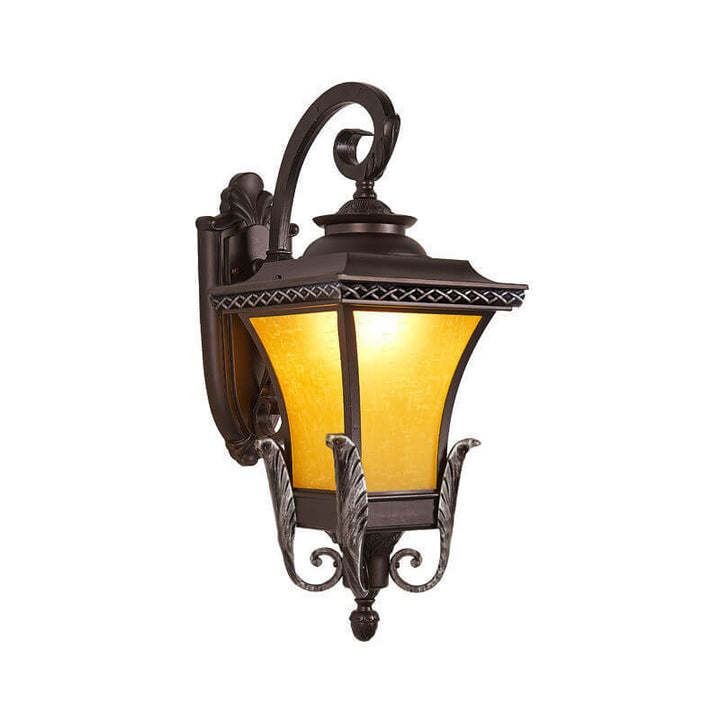 European Vintage Outdoor Square Cage Aluminum Glass 1-Light Wall Sconce Lamp | Bowlift