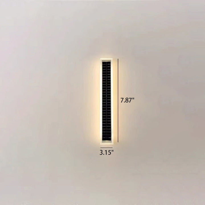 Minimalist Outdoor Solar Rectangular Strip Waterproof Patio LED Wall Sconce Lamp | Bowlift