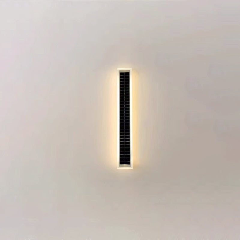 Minimalist Outdoor Solar Rectangular Strip Waterproof Patio LED Wall Sconce Lamp | Bowlift