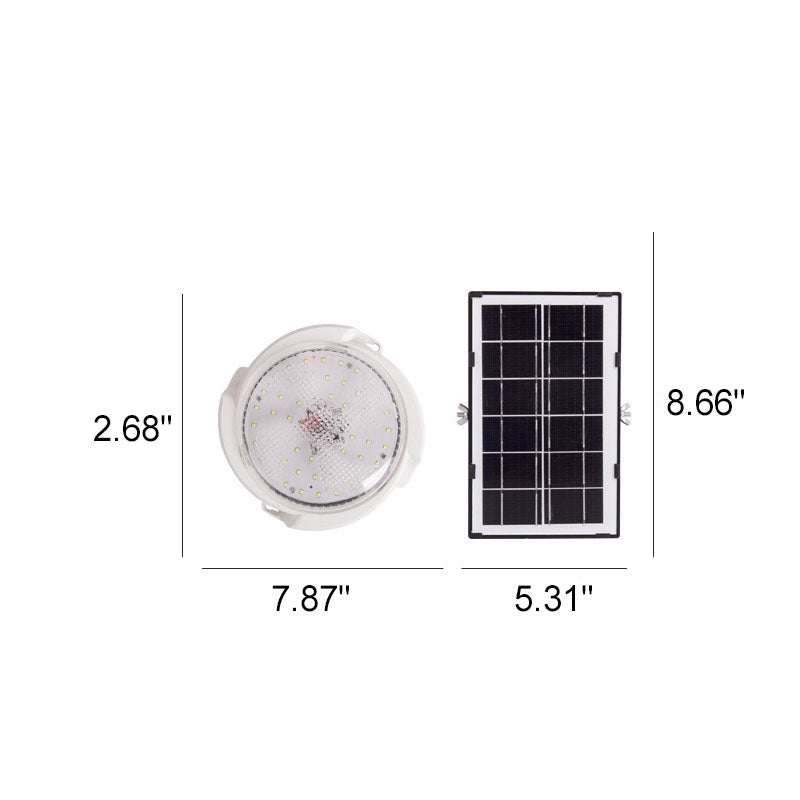 Modern Round Solar LED Remote Control Outdoor Indoor Flush Mount Lighting | Bowlift