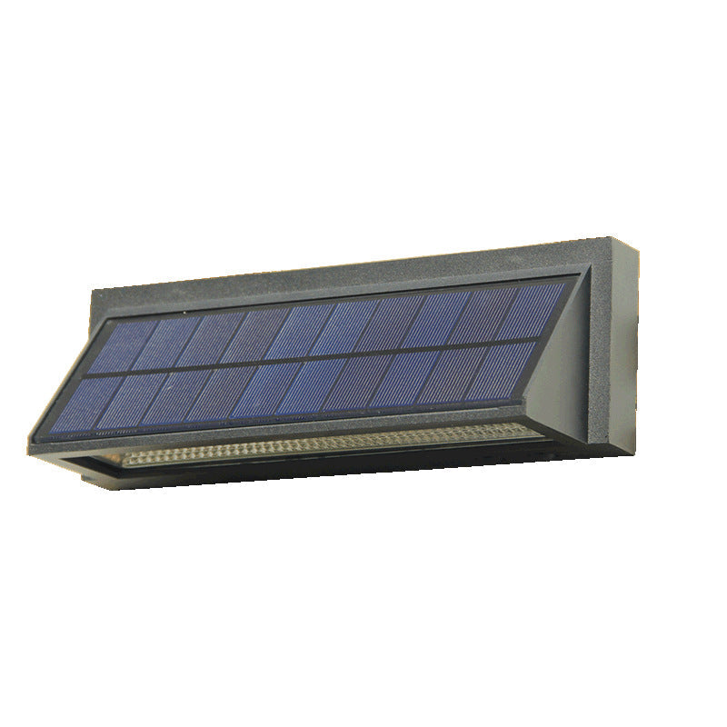Outdoor Solar Waterproof Rectangular Slant LED Patio Wall Sconce Lamp | Bowlift