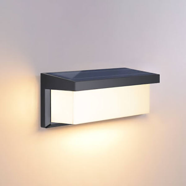 Modern Minimalist Solar Rectangle PC LED Outdoor Wall Sconce Lamp For Outdoor Patio | Bowlift