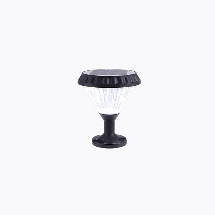 Modern Black Solar Die-Cast Aluminum Glass Outdoor Patio Waterproof Column Head Light | Bowlift