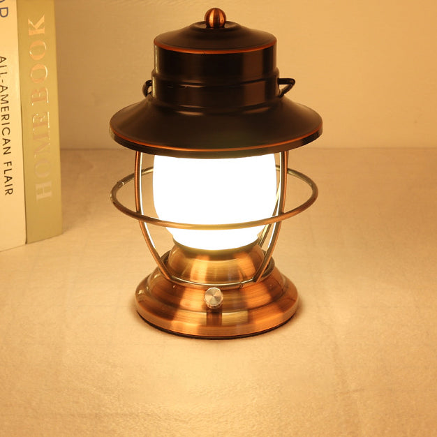 Traditional Farmhouse Waterproof Rechargeable Iron Acrylic Cylinder LED Table Lamp For Entertainment Room | Bowlift