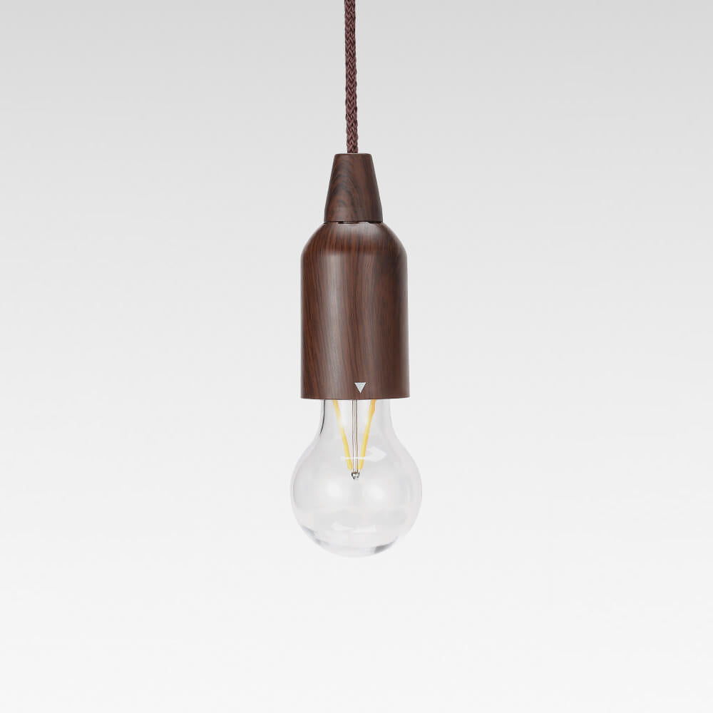 Retro Portable Waterproof Wood Round Cone Battery USB 1-Light Camping Outdoor Light | Bowlift