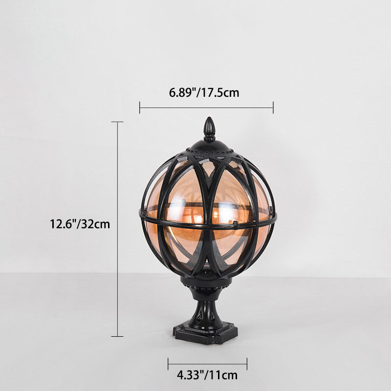 Traditional Colonial Globe Glass Aluminum 1-Light Outdoor Light For Garden | Bowlift