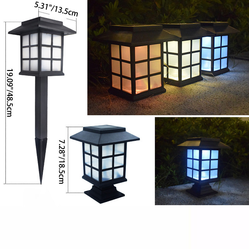 Traditional European Waterproof Solar ABS PC Plastic Rectangular LED Landscape Lighting For Garden | Bowlift